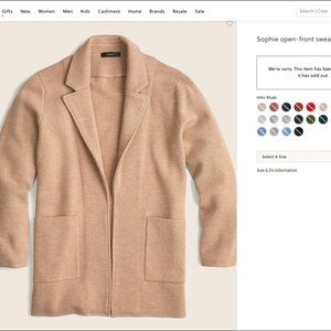 NWT J. Crew Sophie open-front sweater-blazer Large Heather Khaki